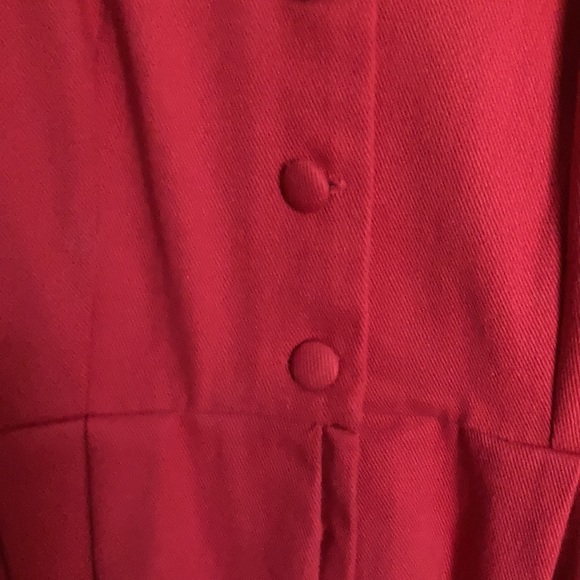 Unique Vintage 1950’s Red Button Up Coat Dress M - Picture 4 of 6